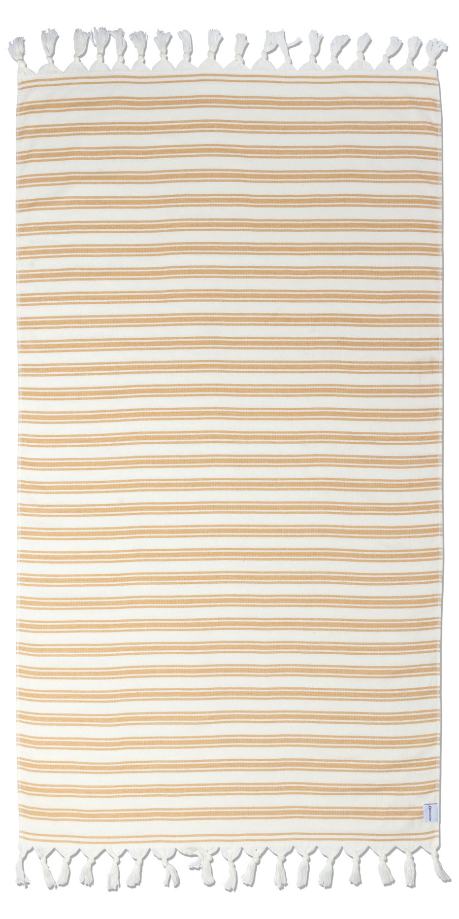 Bask Striped Organic Turkish Towel with Soft Terry Cloth Back in Mustard