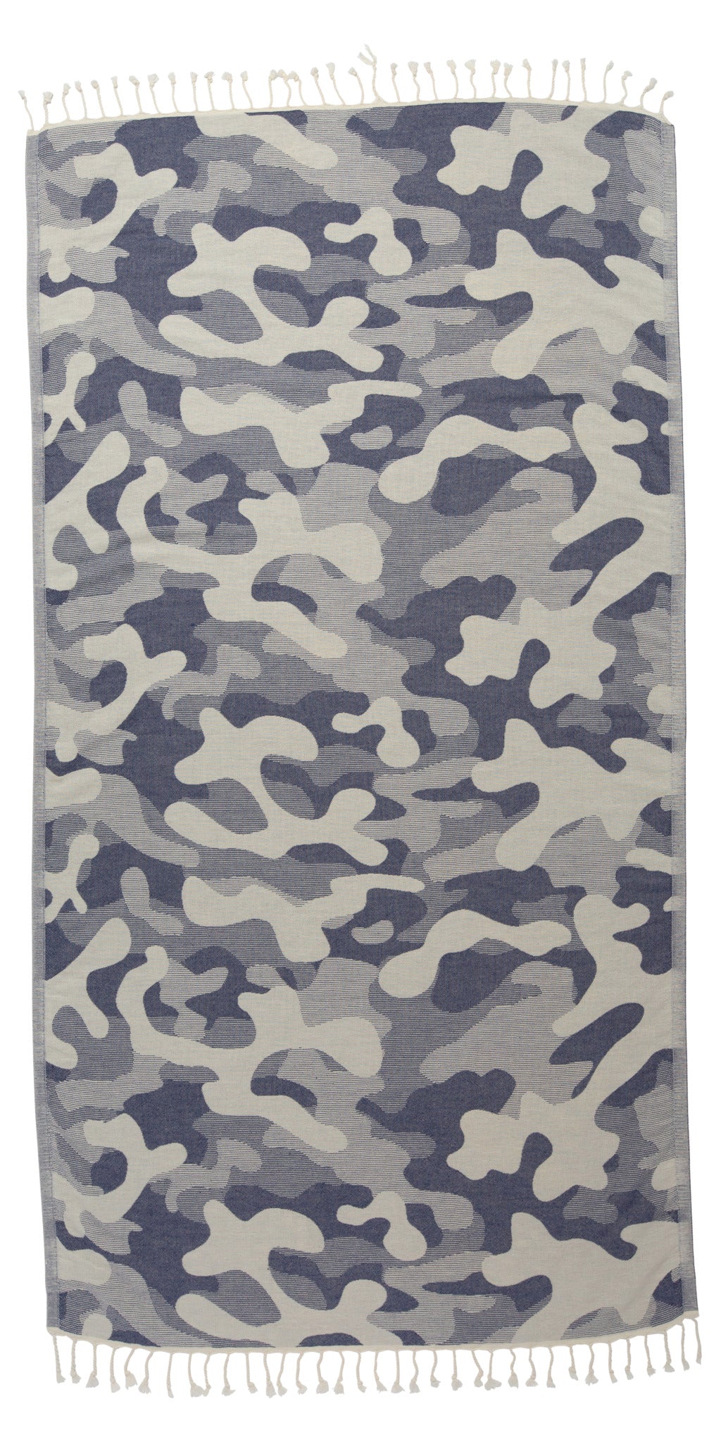 Camo Print Sand Resistant Reversible Turkish Towel in Navy