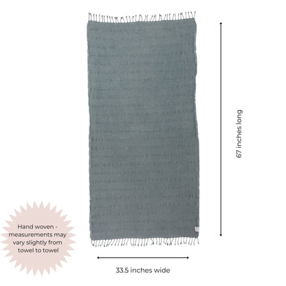 Stonewashed Organic Turkish Towel in Denim