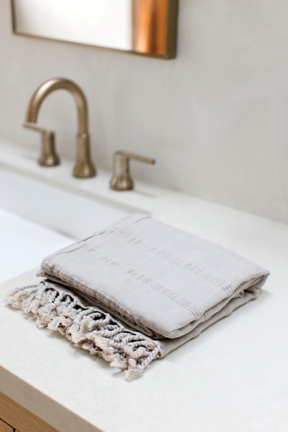 Stonewashed Organic Turkish Towel in Beige