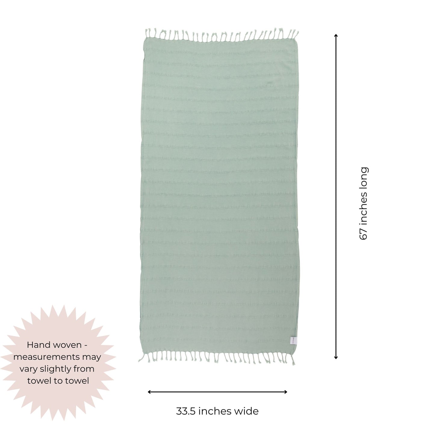 Stonewashed Organic Turkish Towel in Light Green