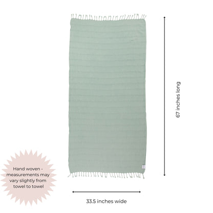 Stonewashed Organic Turkish Towel in Light Green