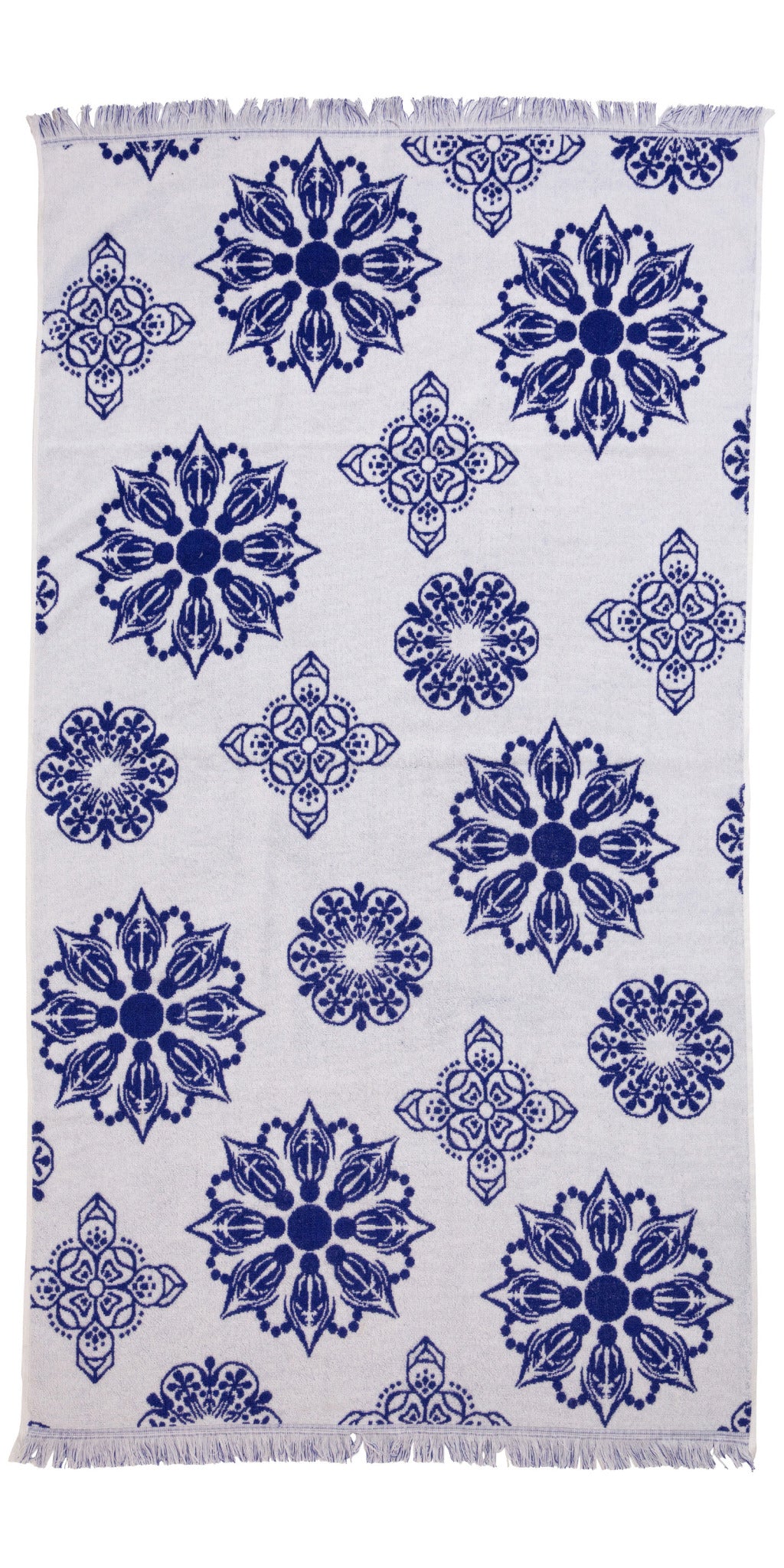 Mandala Full Terry Turkish Towel in Blue