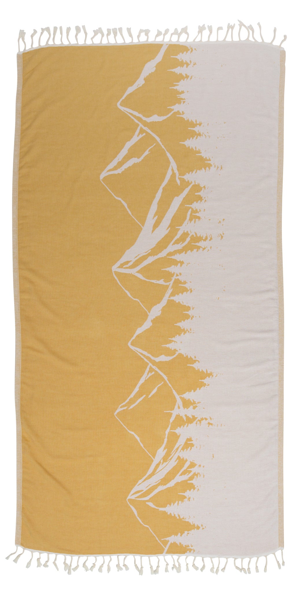 Mountain 100% Cotton Reversible Turkish Towel in Mustard