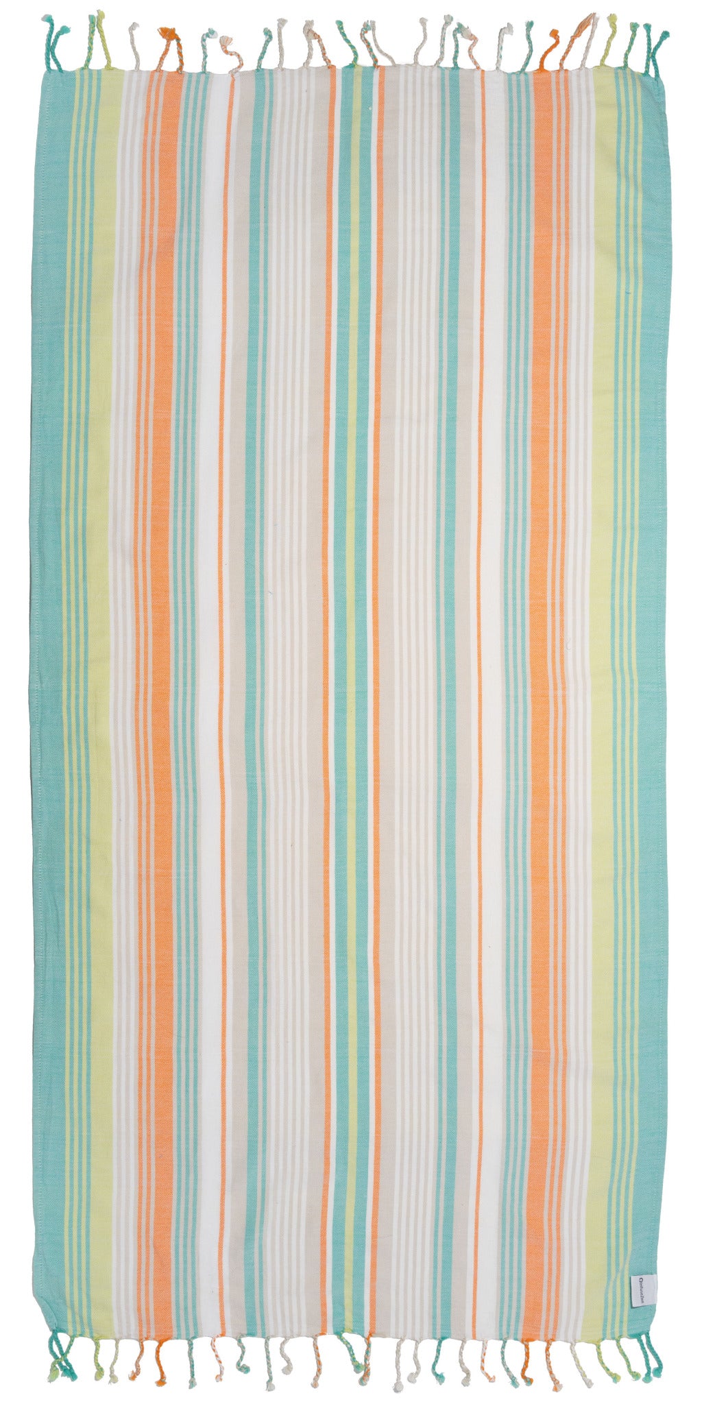 Rainbow Variegated Sand Free Turkish Towel in Mint