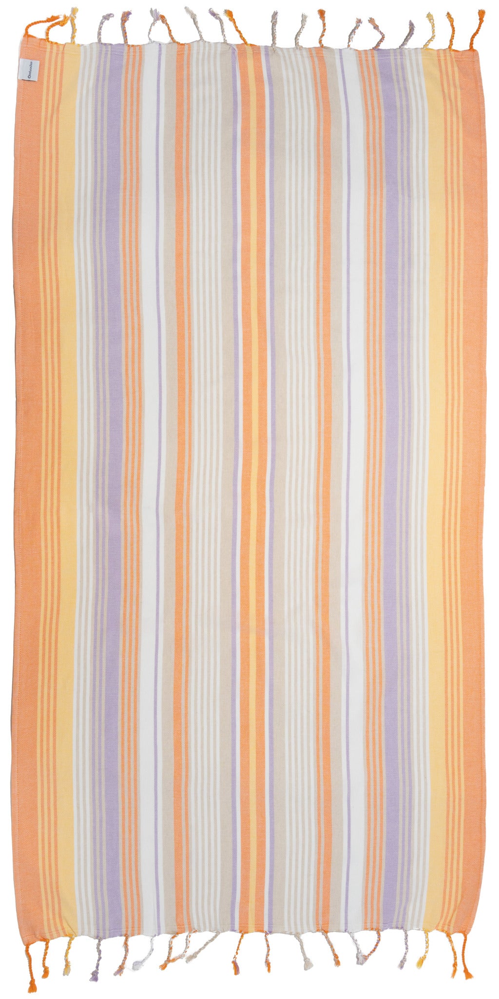 Rainbow Variegated Sand Free Turkish Towel in Orange