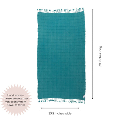 Stonewashed Organic Turkish Towel in Teal