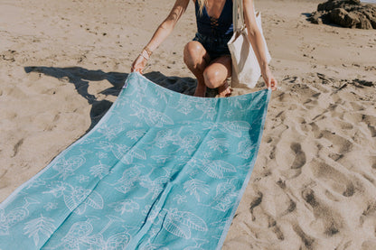 Tropical Drink Organic Turkish Towel in Aqua