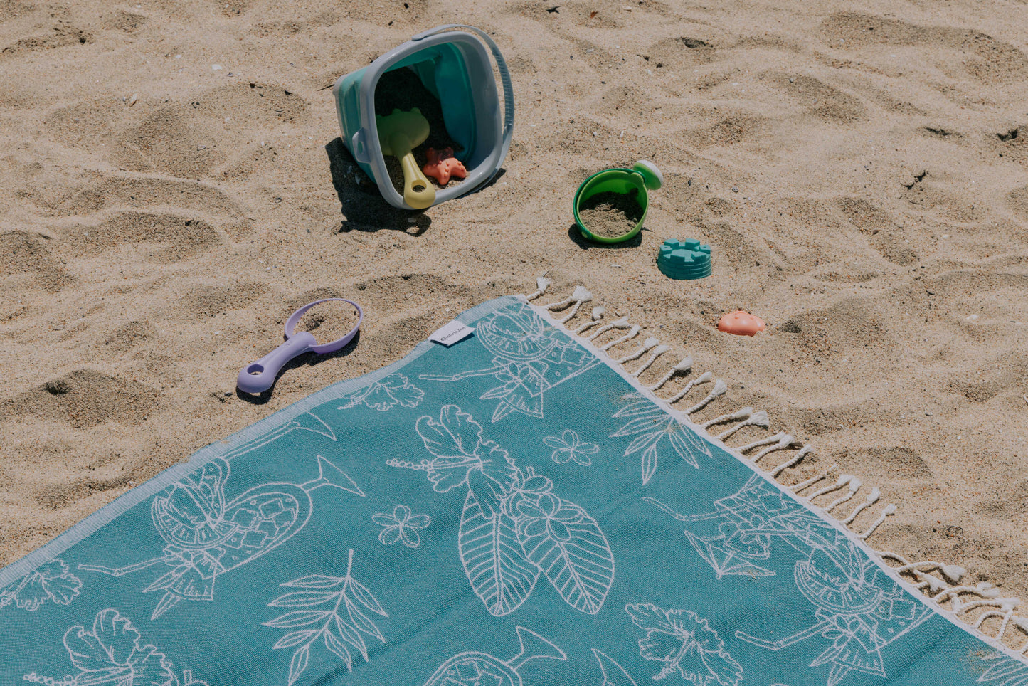 Tropical Drink Organic Turkish Towel in Aqua