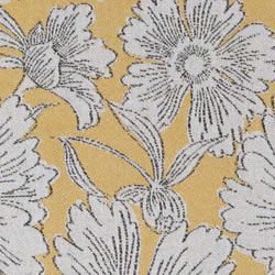 Garden Flower Organic Cotton Medium Weight Throw Blanket in Mustard