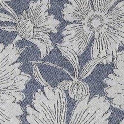 Garden Flower Organic Cotton Medium Weight Throw Blanket in Navy