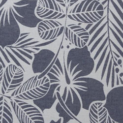 Hawaiian Flower Print Reversible Turkish Towel Made From 100% Cotton in Navy