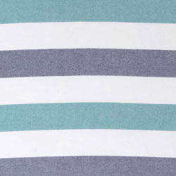 Kapris Striped Organic Turkish Towel with Soft Terry Cloth Lining in Aqua, Navy and White