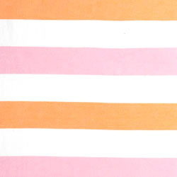 Kapris Striped Turkish Towel with Soft Terry Cloth Back in Pink and Orange