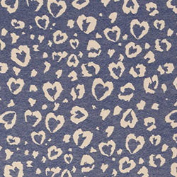 Leopard Heart Organic Cotton Medium Weight Throw Blanket in Navy & Natural