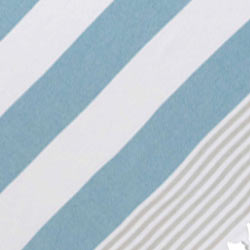 Marine Striped Organic Turkish Towel with Soft Terry Cloth Lining in Turquoise & Grey