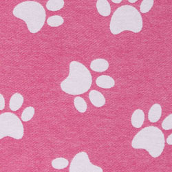 Paw Print Organic Turkish Towel in Fuchsia