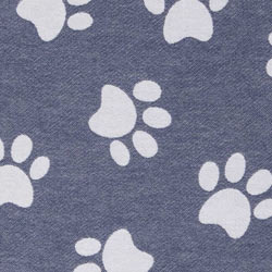 Paw Print Organic Turkish Towel in Navy