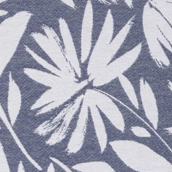 Whimsical Flower Organic Turkish Towel in Navy Blue