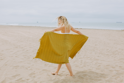 Stonewashed Organic Turkish Towel in Golden