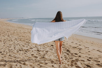 Stonewashed Organic Turkish Towel in 'Almost White'